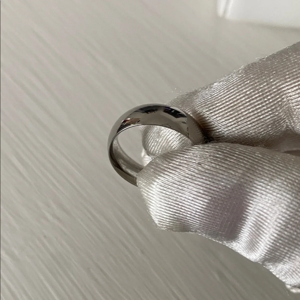 Stainless Steel Wide Dome Ring Tarnish Resistant Hypoallergenic Minimalist 6mm